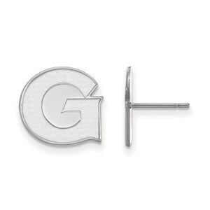 10k White Gold Georgetown University Small Post Earrings
